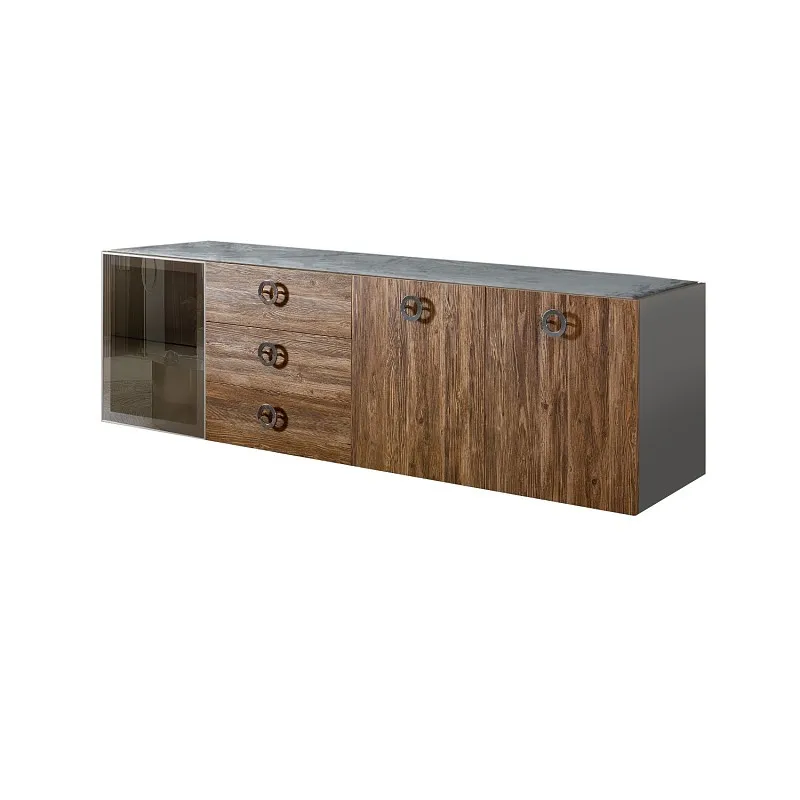 Комод 2.1м Bogemia Fly Wood Fi (Серый) (Novabuk/Хром) БМКМ-5[4]