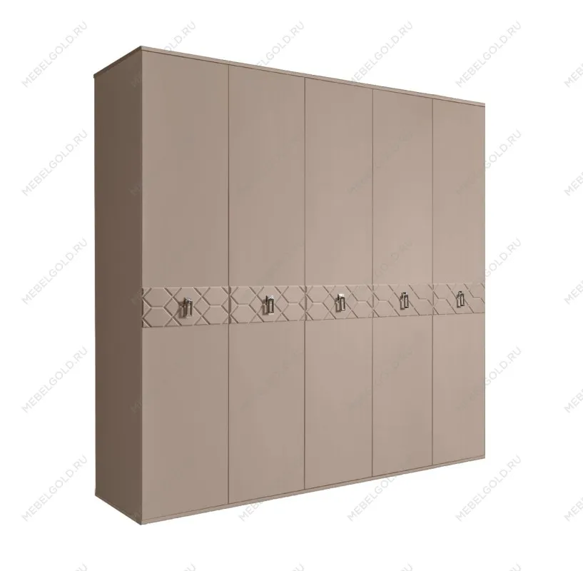 Шкаф 5-ти дв. Bogemia Farfalle (Мокка/Хром) БМШ2/5(Fa)