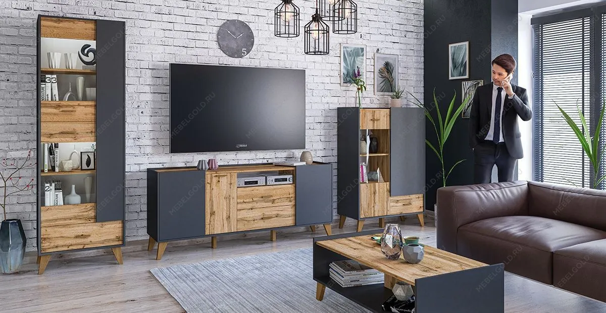 Гостиная Сканди Графит 1