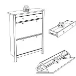Обувница Сага с 2 откидными ящиками 92х122 серая-ясень | изображение 6