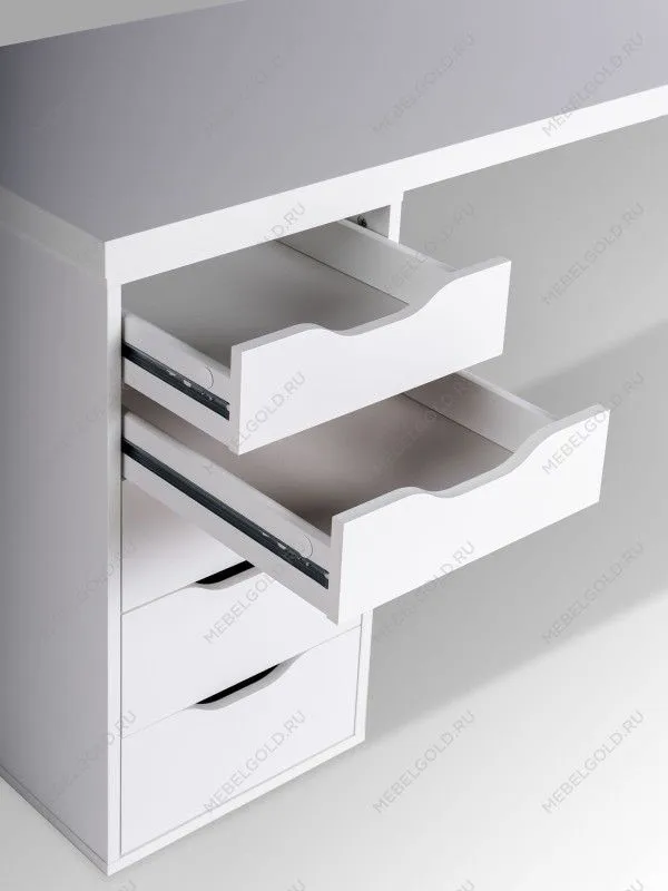 Стол письменный Ингар, 5 ящиков, 140х75х55 см, белый | изображение 14