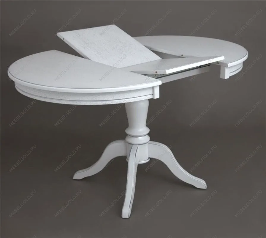 Стол Эгина (Белый/патина серебро/шпон дуб) | изображение 1