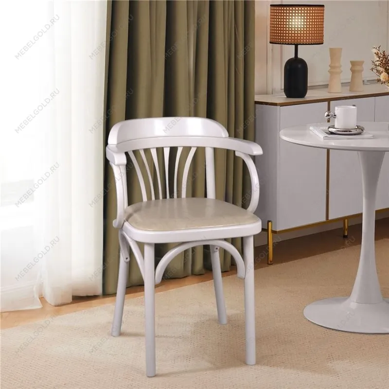 Стул Михаэль мягкий (слоновая кость, экокожа бежевая) | изображение 1