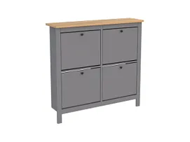 Обувница Сага с 4 откидными ящиками 113х108 серая-ясень