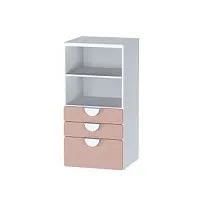 Стеллаж Пикси, с тремя выдвижными ящиками 60x57x120, мечтательный пион