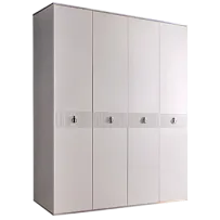 Шкаф 4-х дверный Римини СОЛО (Белый/Серебро) РМШ2/4(s)