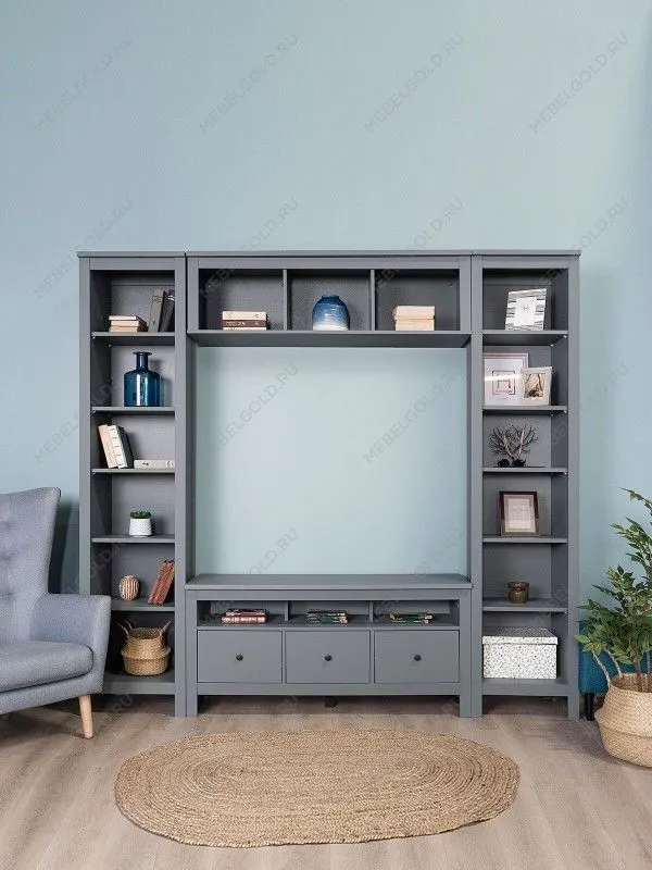 Полка навесная Сага, 3 секции, серая | изображение 2