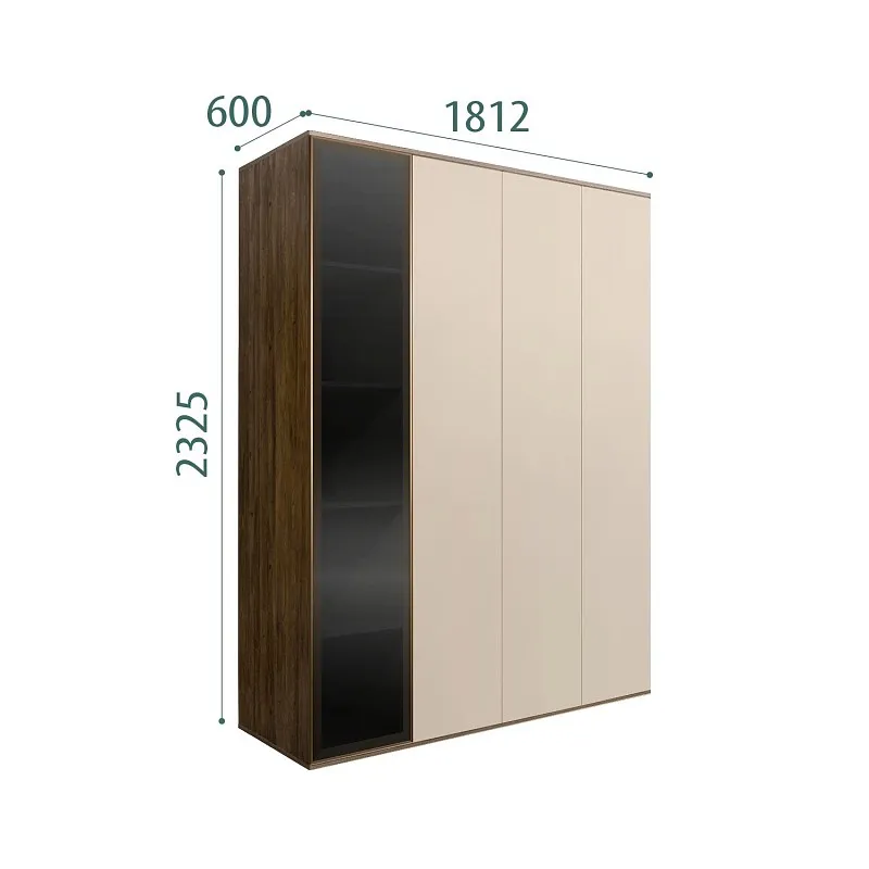 Шкаф 4-х дв. Bogemia Woodline Air (Ваниль/Золото) БМШ2/4(1)
