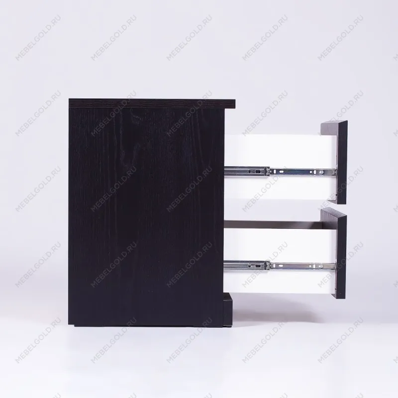 Тумба прикроватная Варма, 2 ящика, 40х55х40 см, шпон натурального дерева, ясень черный | изображение 15