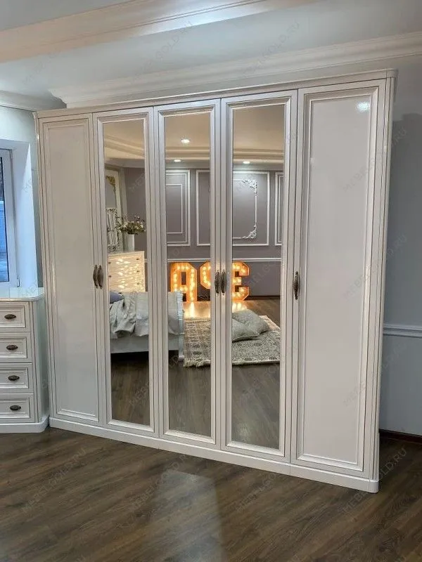 Шкаф Натали 2-дверный с зеркалом белый глянец | изображение 3