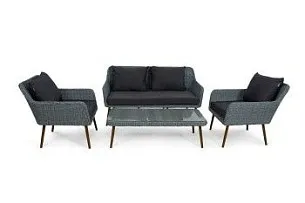 Комплект плетеной мебели MOKKA RIMINI (стол кофейный, 2 кресла, софа 2 х-местная)