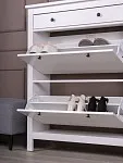 Обувница Сага с 2 откидными ящиками 92х122 белая | изображение 4