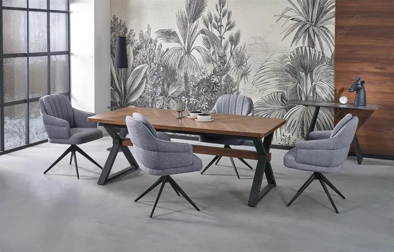 Стол обеденный Halmar BARON 200 (орех/черный) | изображение 4