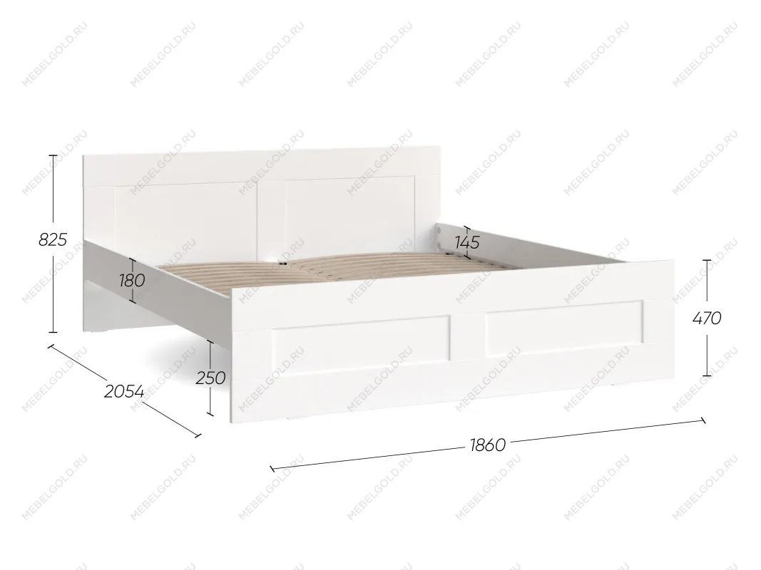 Кровать двуспальная Сириус, 180х200 см, белая RU | изображение 4