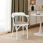 Стул Михаэль мягкий (эмаль белая, ткань 1 beige) | изображение 1