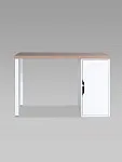 Стол письменный Ингар, с дверцей, 120x75x55, белый, столешница дуб беленый | изображение 8