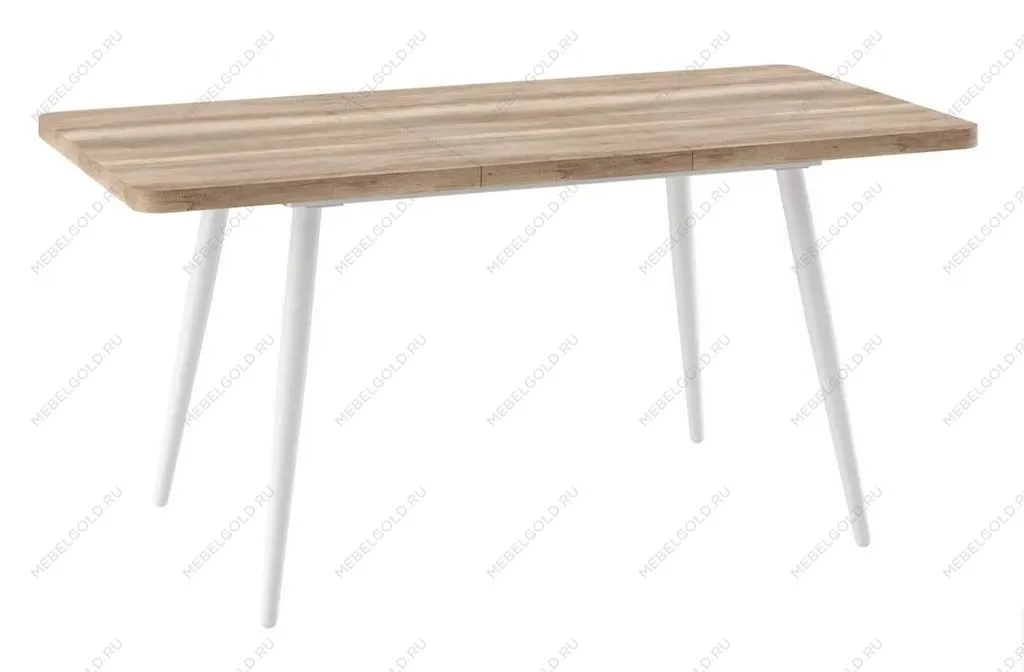 Стол раздвижной Бьерн (R)-120(160)х80стол раздвижной, Дуб каньон/Белый | изображение 1