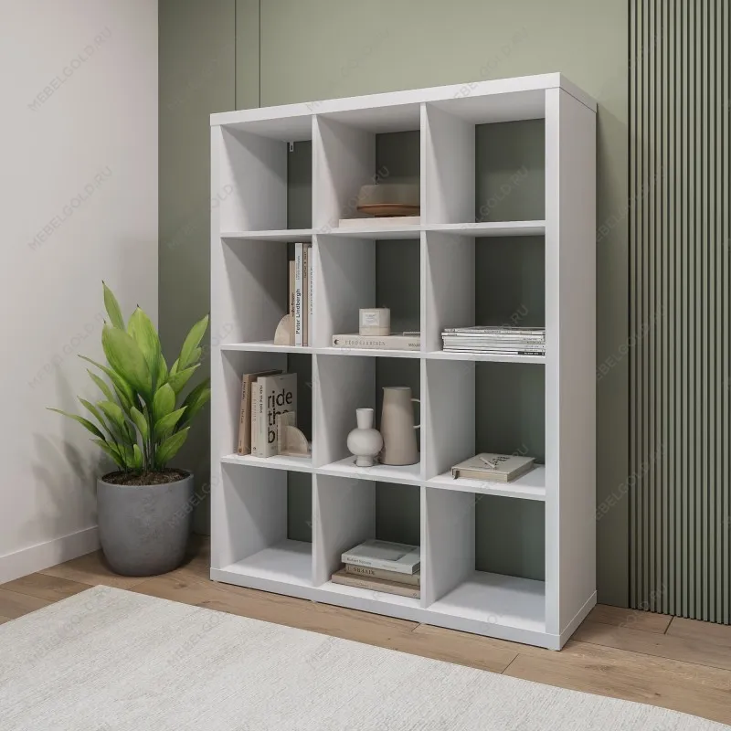 Стеллаж Фора, 12 полок, 112х147х38 см, белый | изображение 8