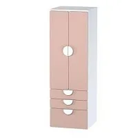 Шкаф распашной Пикси, с двумя дверьми, тремя выдвижными ящиками и полкой 60x57x180, мечтательный пион