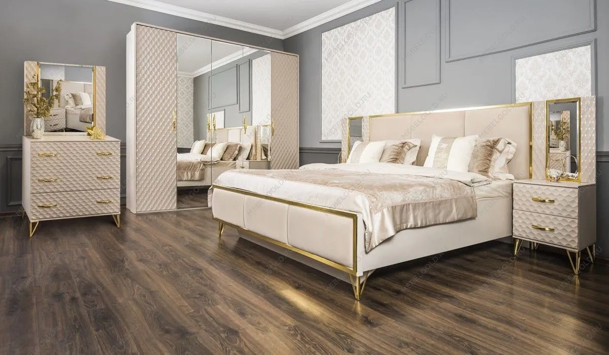 Комод Лара 3 ящика бежевый глянец | изображение 4