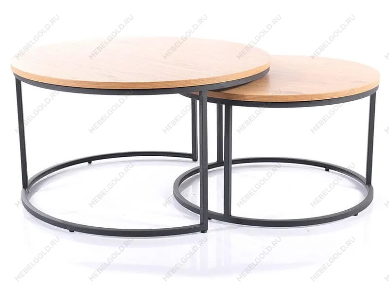 Комплект Signal ATLANTA II, 2 стола журнальных (дуб/черный) | изображение 2