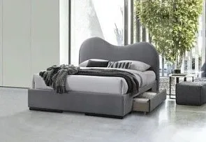 Кровать Halmar AMBER (серый) 160/200