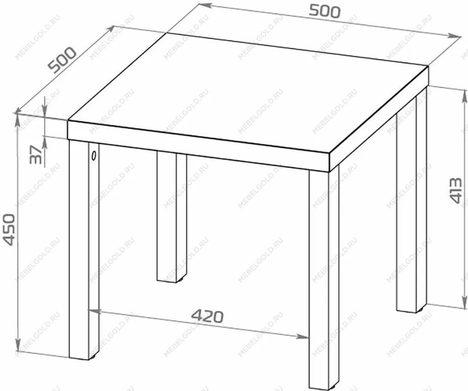 Стол журнальный Энкель, 50x50x45 см, белый | изображение 12