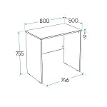 Стол письменный Кастор, 80х50х75 см, белый | изображение 10