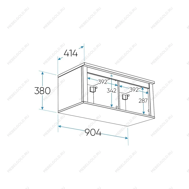 Полка навесная Сага, 2 секции, серая | изображение 9