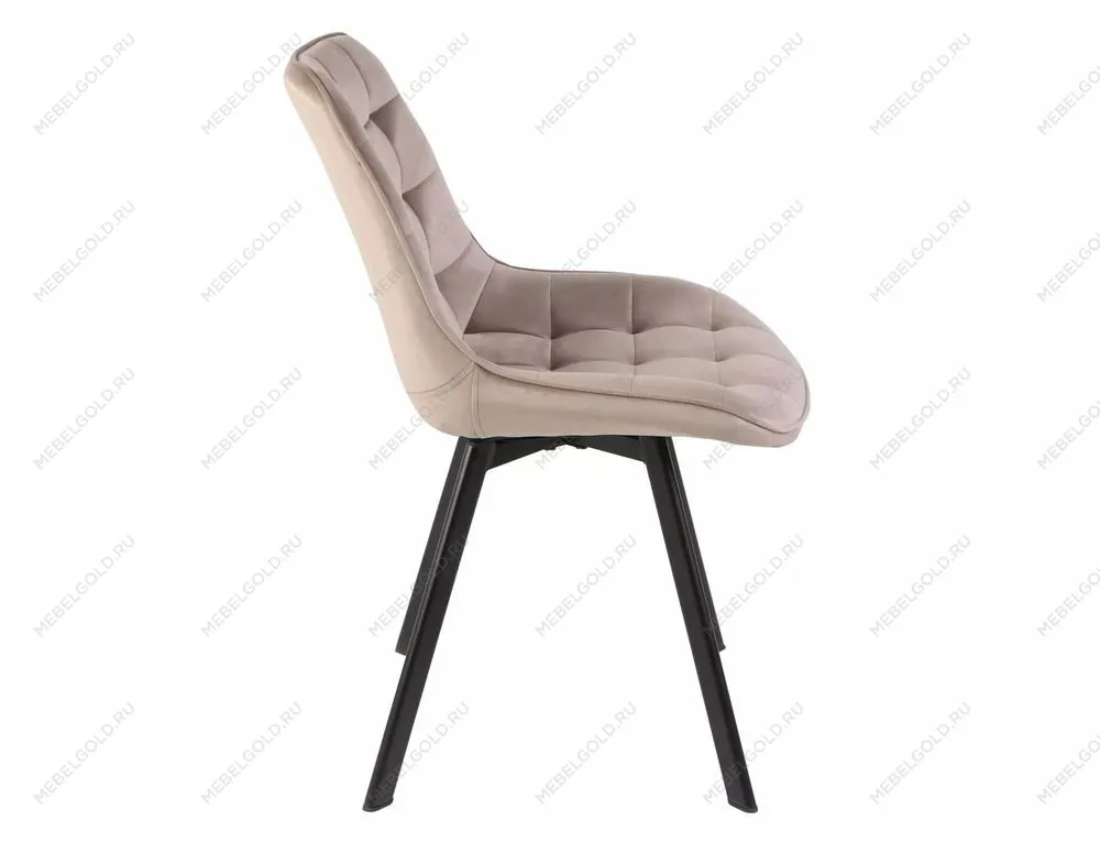 Стул кухонный Signal MONTI Velvet Bluvel 40 поворотный (темно-бежевый/черный) | изображение 3