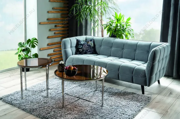 Стол журнальный Signal CRYSTAL B (дымчатый янтарь/серебряный) | изображение 2