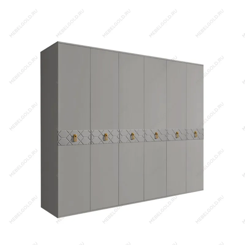 Шкаф 6-ти дв. Bogemia Farfalle (Серый/Золото) БМШ2/6(Fa)