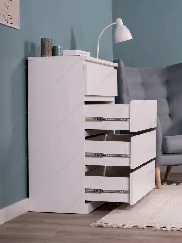 Комод Варма, 4 ящика, 80х100х40 см, эмаль белая | изображение 3