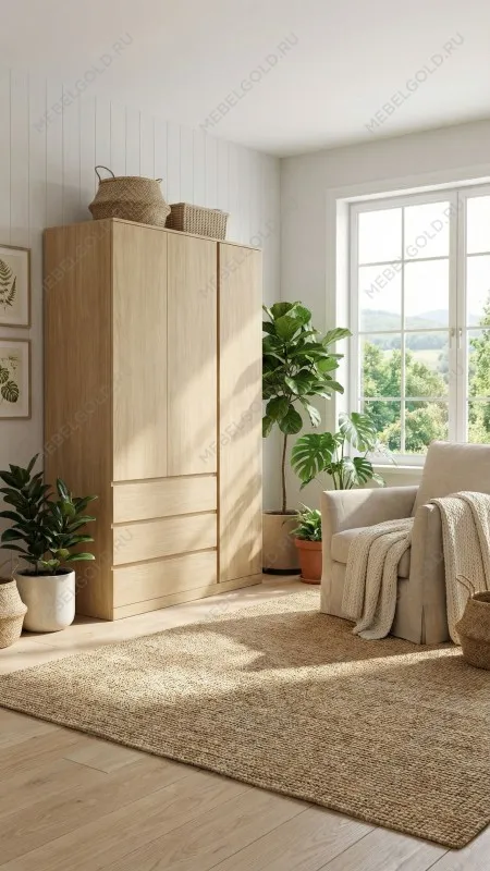 Варма Стор 123 шкаф распашной 222х123х57, дуб скандинавский | изображение 5