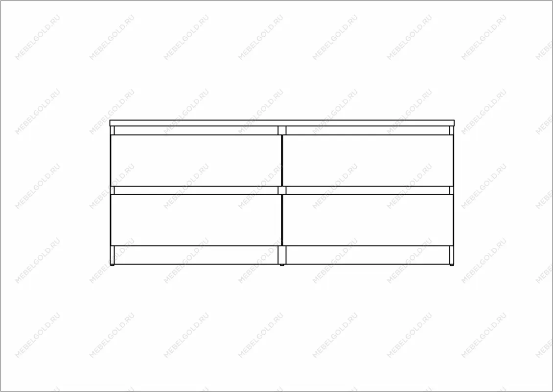 Тумба для ТВ Кастор, 4 ящика, 130х40х54 см, серая | изображение 12