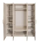 Шкаф Мокко 4-дверный с зеркалом бежевый | изображение 2