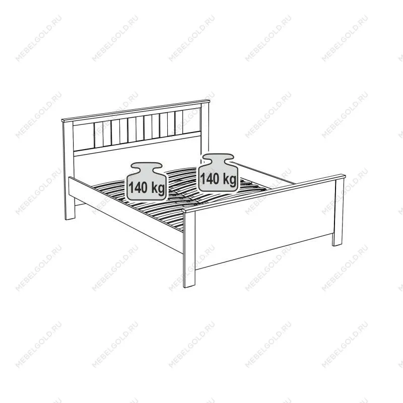 Кровать двуспальная Сага, 160х200 см, белая/ясень | изображение 9