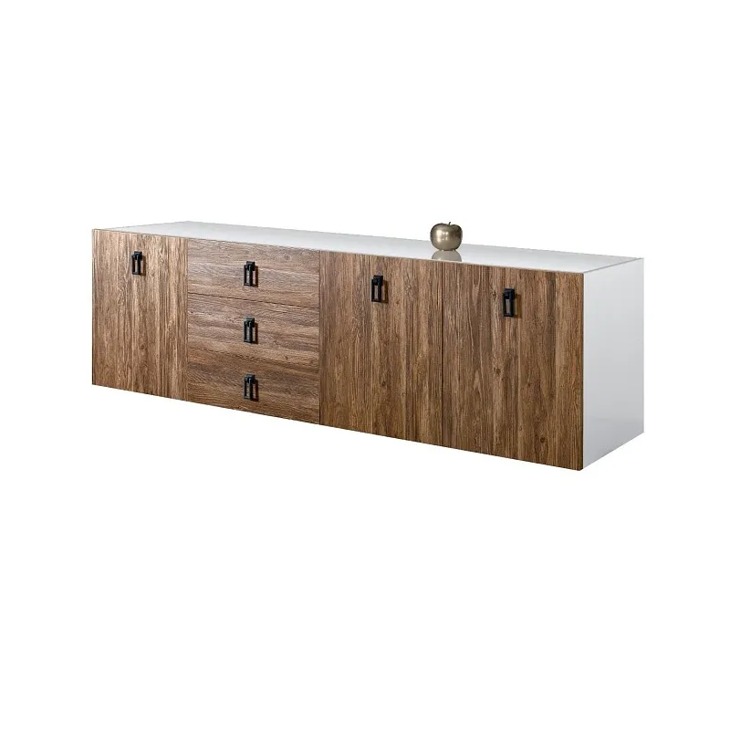 Комод 2.1м Bogemia Fly Wood Fa (Белый) (Lakobel/Черный) БМКМ-5