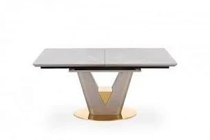 Стол обеденный Halmar VALENTINO 160 раскладной (светло-серый/золотой)