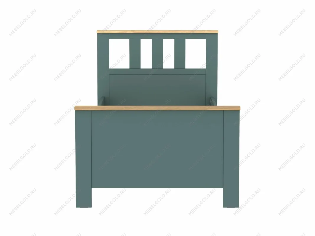 Кровать односпальная Сага, 90х200 см, темно-бирюзовая/ясень | изображение 11