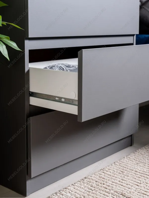 Комод Кастор, 3 ящика, 65х40х71 см, серый | изображение 3