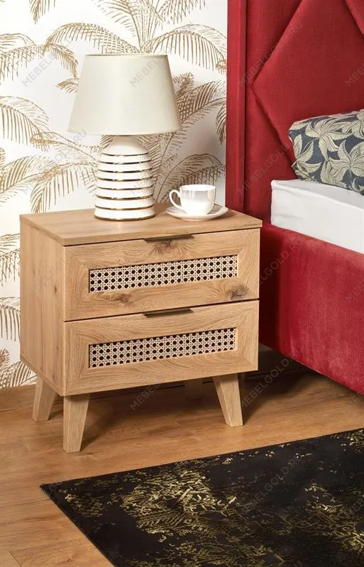 Тумба прикроватная Halmar BORNEO SN-1 (дуб артизан/черный) | изображение 1