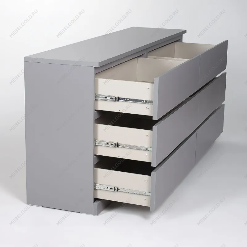 Комод Варма, 6 ящиков, горизонтальный, 160х78х40 см, эмаль серая | изображение 13