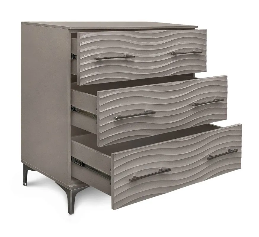 Комод Гравита 3 ящика серый камень глянец | изображение 1