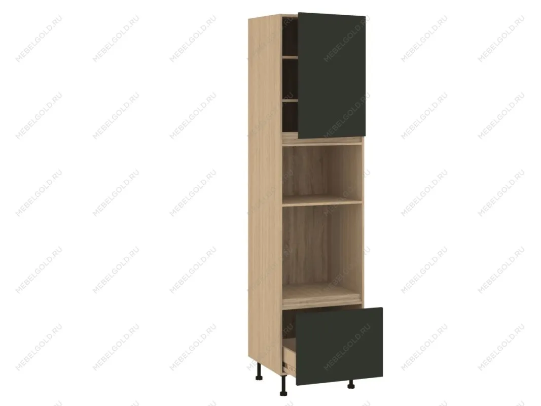 Пенал П-1В, Женева (600*586*2456) Дуб Палермо/Зеленый матовый, 219994 | изображение 1