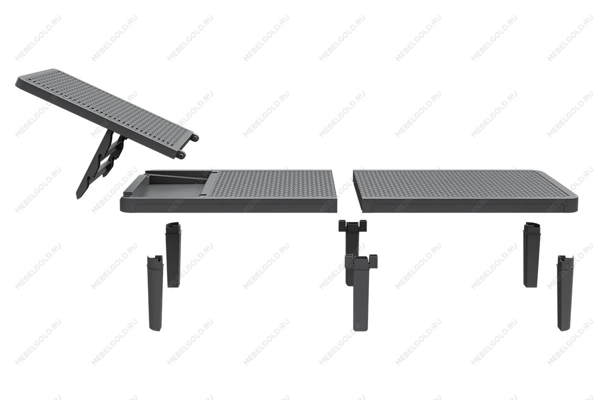 Шезлонг Tweet compact с матрасом, серый | изображение 1