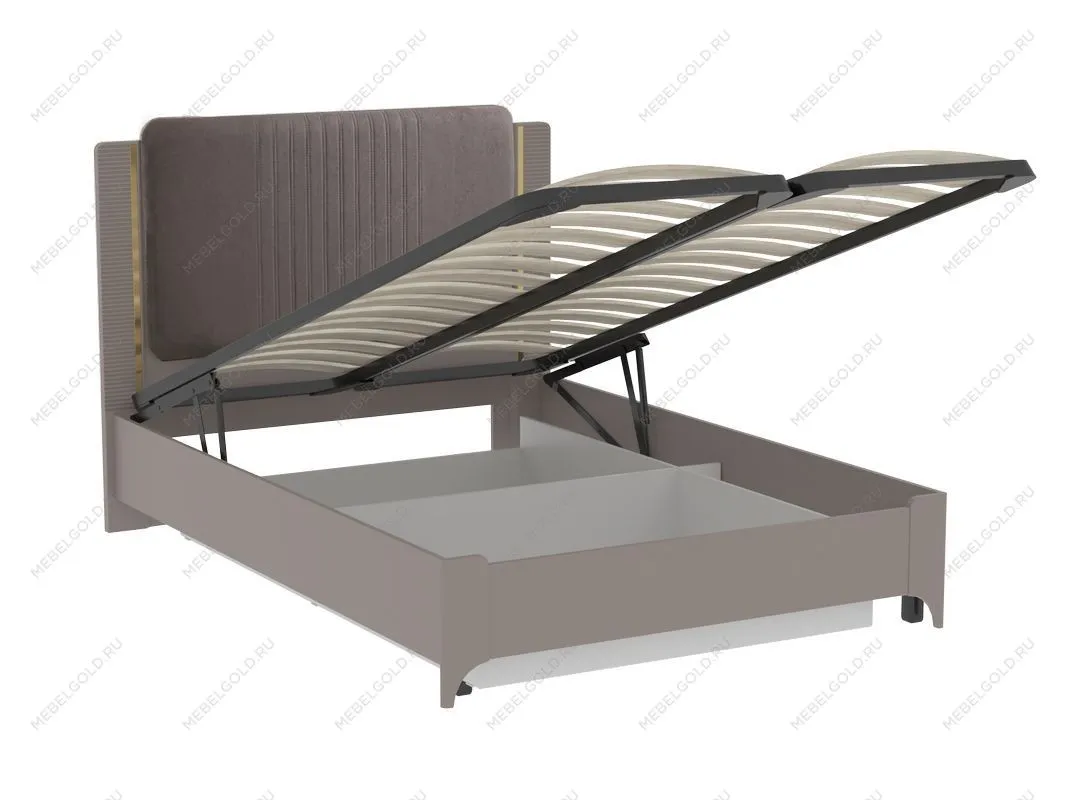 Кровать 1400 NEW (велюр) с подъемным механизмом, Сиде (1492*2082*1200) Мокко