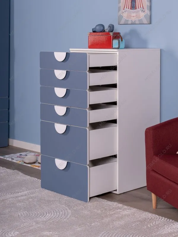 Комод Пикси, 6 ящиков 60x57x120, озорной василек | изображение 2