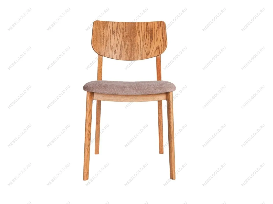 Стул LESTER жесткая спинка (Дуб натуральный с патиной темный орех - 48 Букле Коричневый)