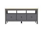 Тумба ТВ Сага, 3 ящика, 131х42х63 см, серая/ясень | изображение 12
